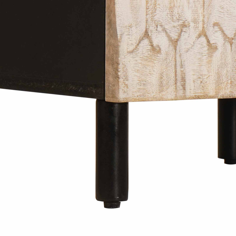 Produktbild för Sideboard Vit Tvätt Finish 40 x 33 x 75 cm Massivt mangoträ