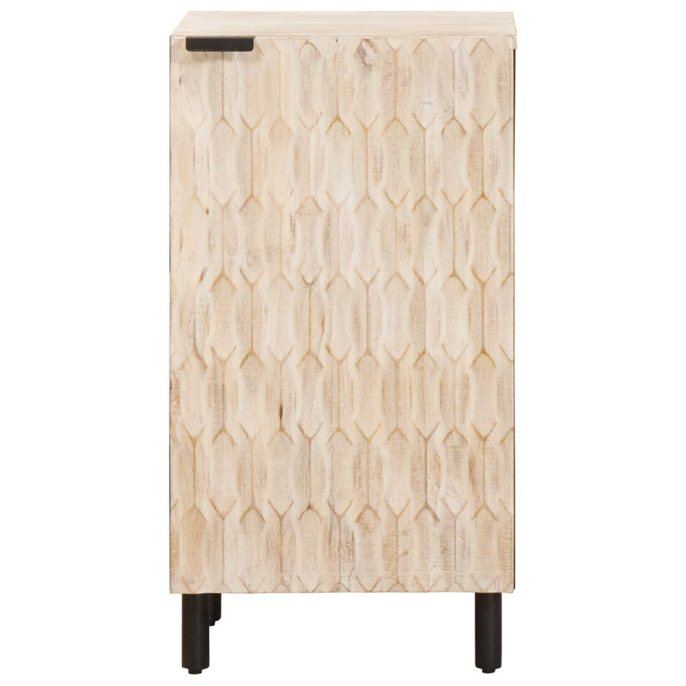 Produktbild för Sideboard Vit Tvätt Finish 40 x 33 x 75 cm Massivt mangoträ