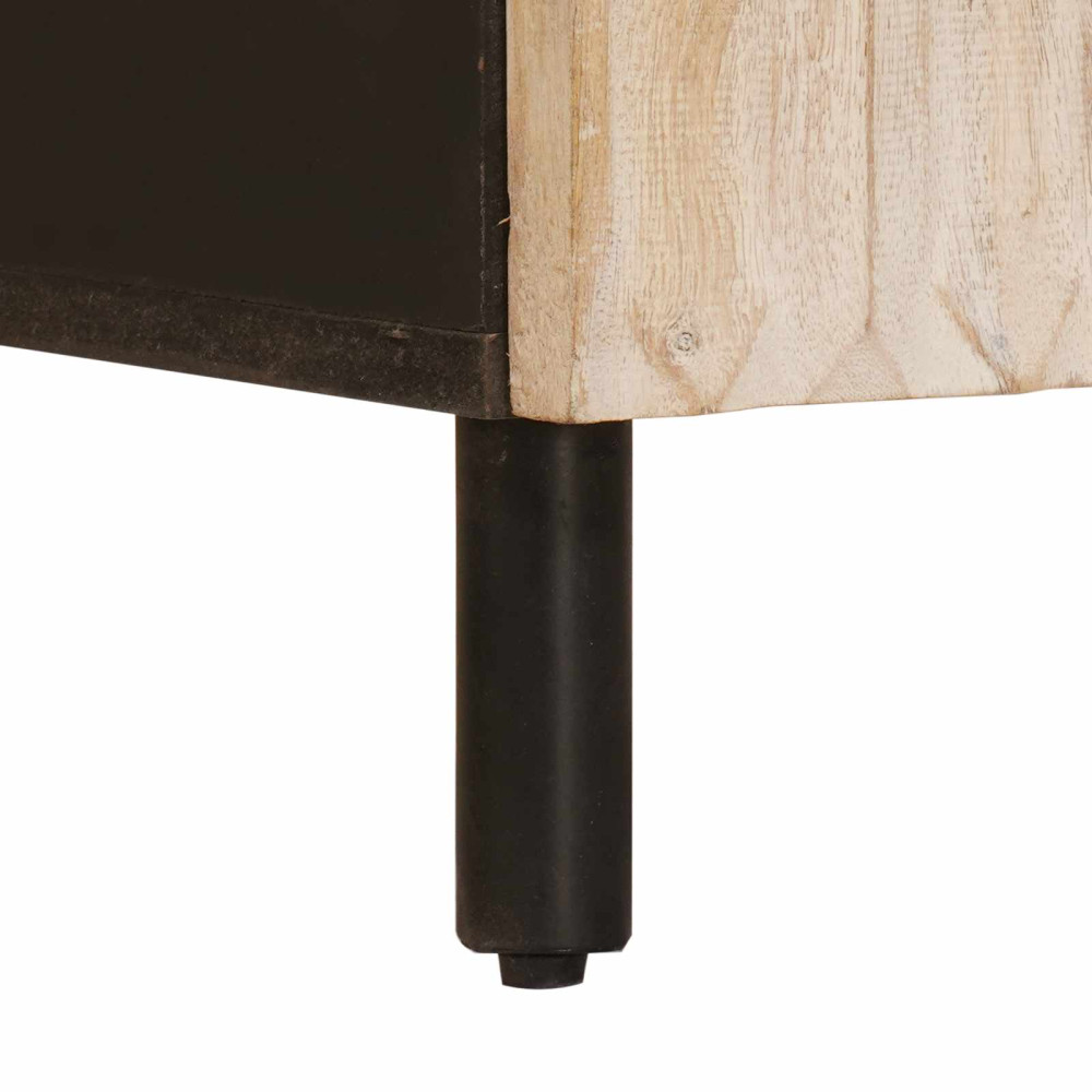 Produktbild för Sideboard Vit Tvätt Finish 40 x 33 x 75 cm Massivt mangoträ