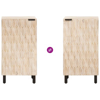 Produktbild för Sideboard Vit Tvätt Finish 40 x 33 x 75 cm Massivt mangoträ