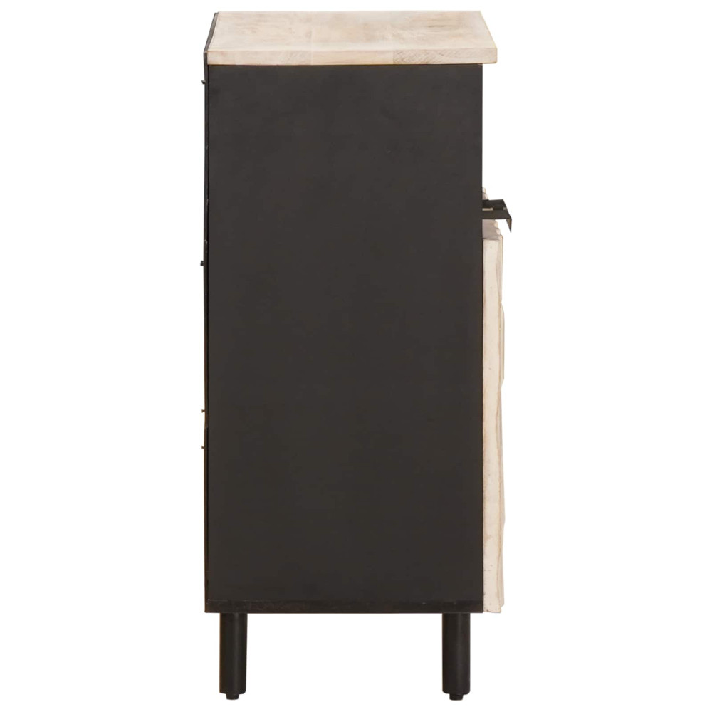 Produktbild för Sideboard Vit Tvätt Finish 60 x 33 x 75 cm Massivt mangoträ