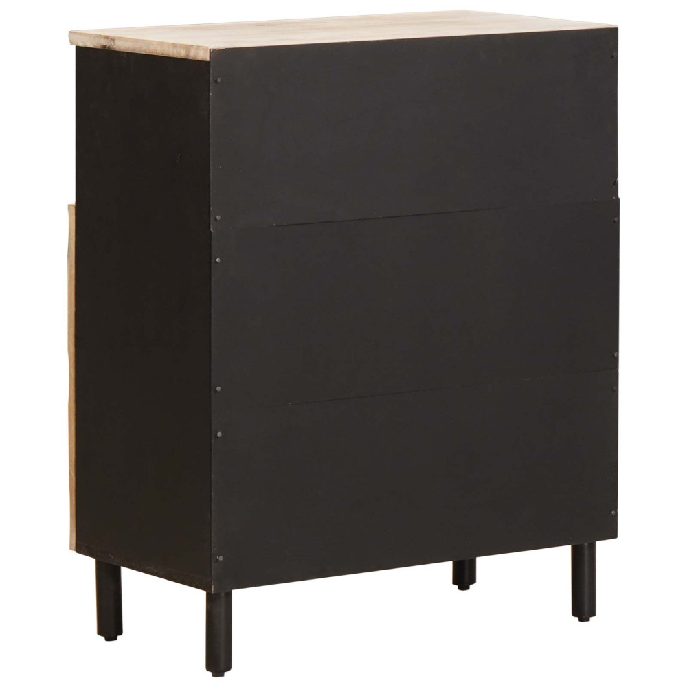 Produktbild för Sideboard Vit Tvätt Finish 60 x 33 x 75 cm Massivt mangoträ
