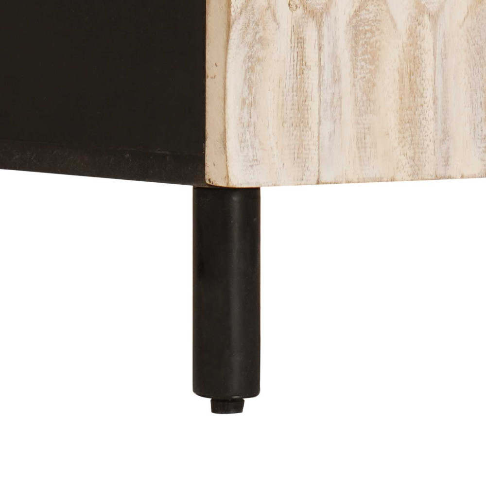 Produktbild för Sideboard Vit Tvätt Finish 60 x 33 x 75 cm Massivt mangoträ