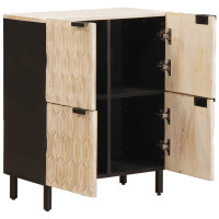 Produktbild för Sideboard Vit Tvätt Finish 60 x 33 x 75 cm Massivt mangoträ