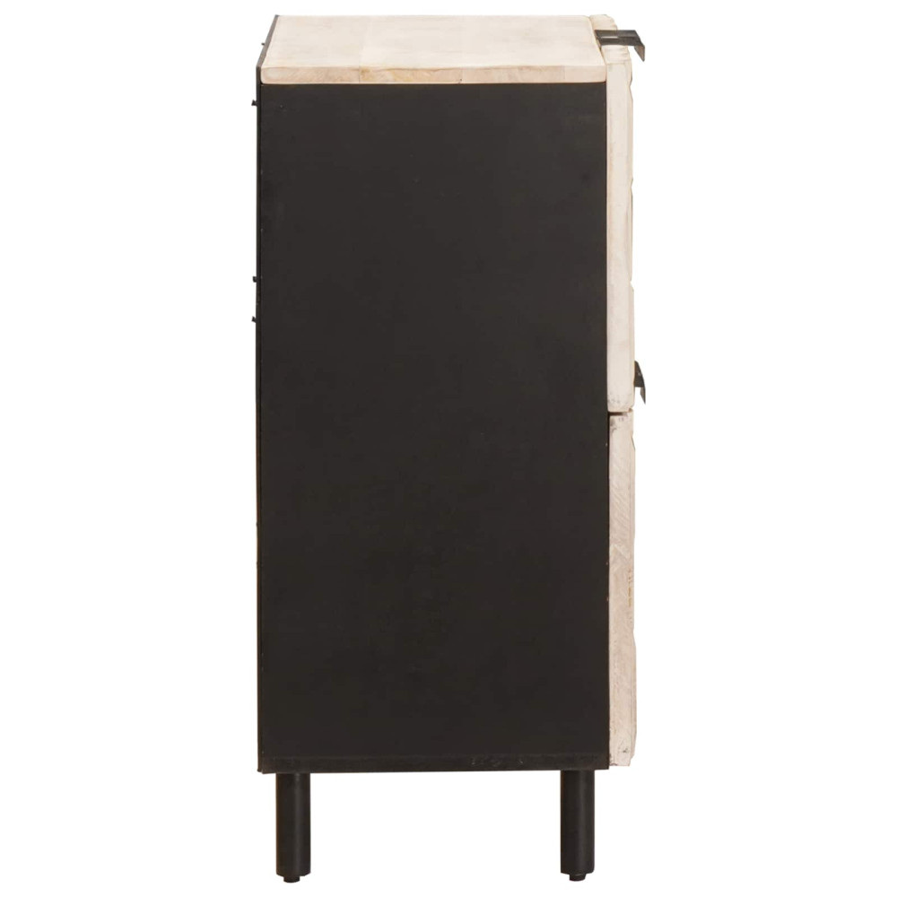 Produktbild för Sideboard Vit Tvätt Finish 60 x 33 x 75 cm Massivt mangoträ