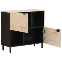Produktbild för Sideboard Vit Tvätt Finish 80 x 33 x 75 cm Massivt mangoträ