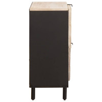 Produktbild för Sideboard Vit Tvätt Finish 80 x 33 x 75 cm Massivt mangoträ