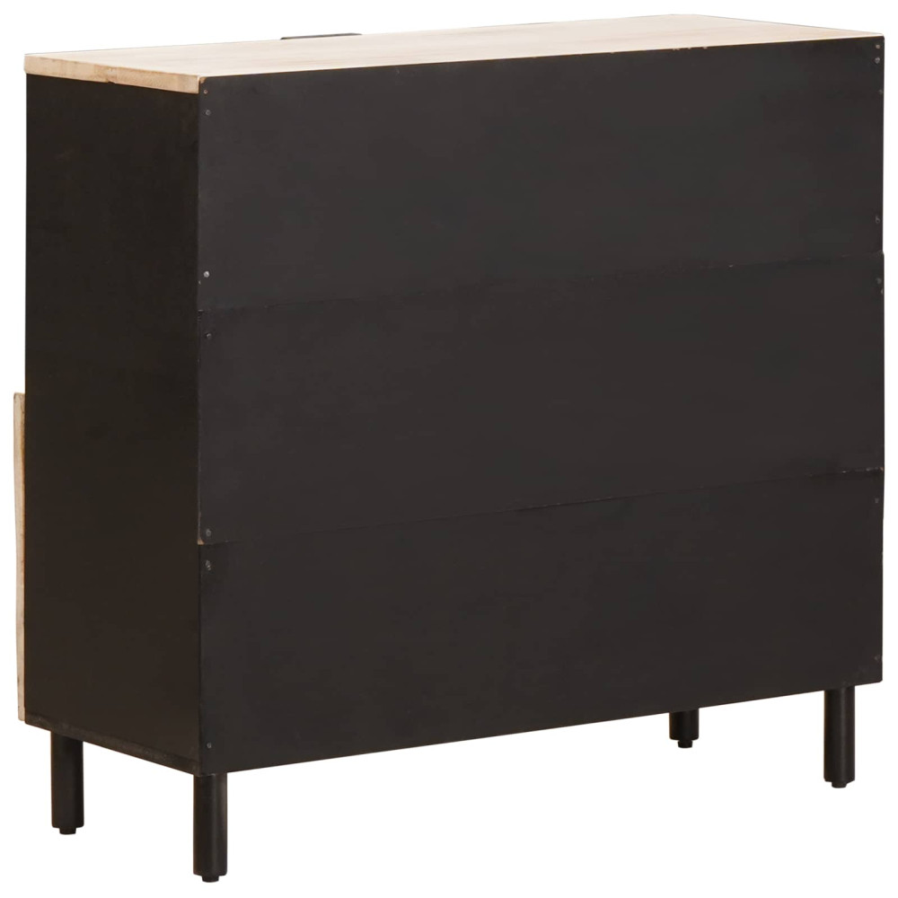 Produktbild för Sideboard Vit Tvätt Finish 80 x 33 x 75 cm Massivt mangoträ