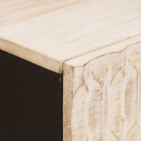 Produktbild för Sideboard Vit Tvätt Finish 80 x 33 x 75 cm Massivt mangoträ