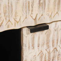 Produktbild för Sideboard Vit Tvätt Finish 80 x 33 x 75 cm Massivt mangoträ