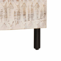 Produktbild för Sideboard Vit Tvätt Finish 80 x 33 x 75 cm Massivt mangoträ