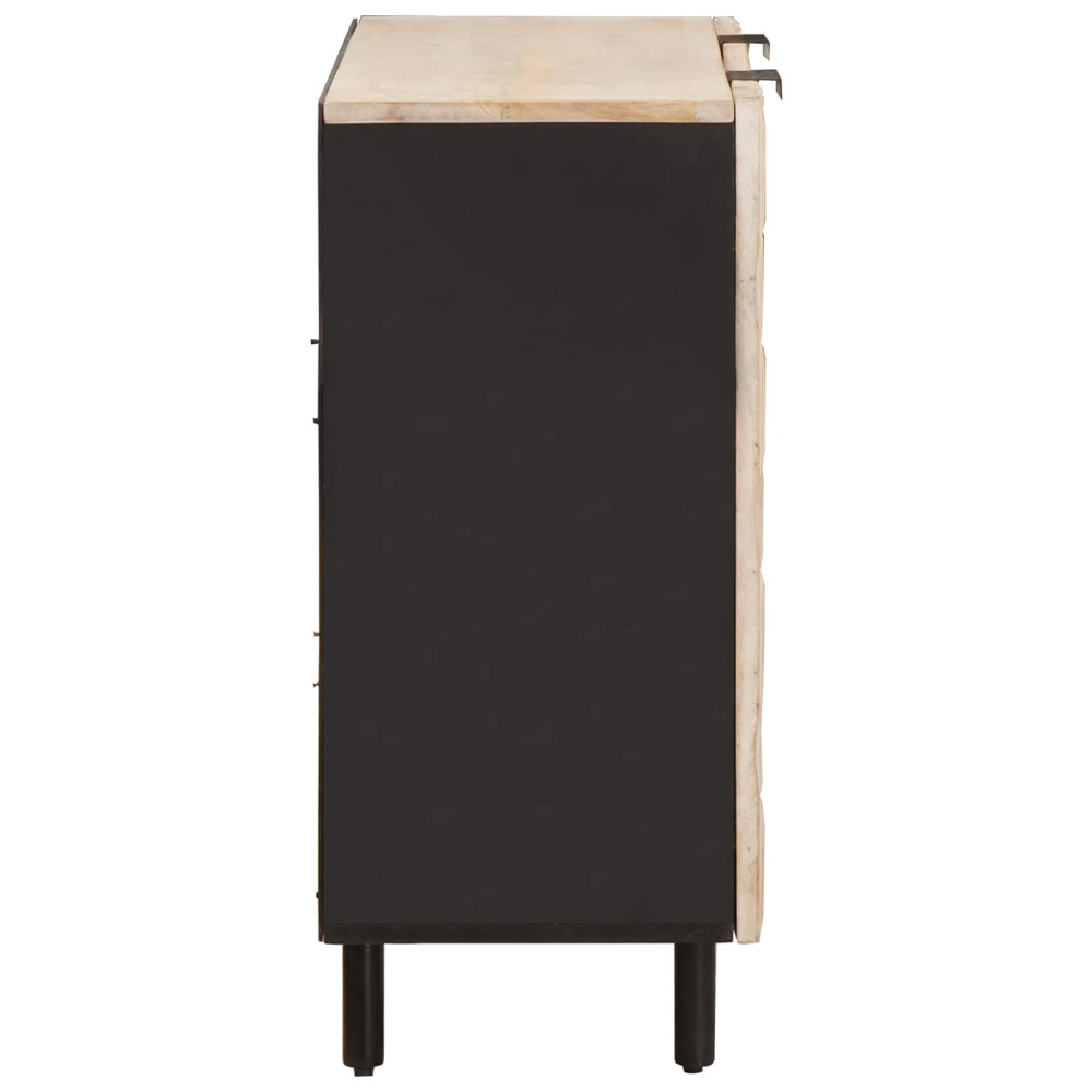 Produktbild för Sideboard Vit Tvätt Finish 90 x 33 x 75 cm Massivt mangoträ