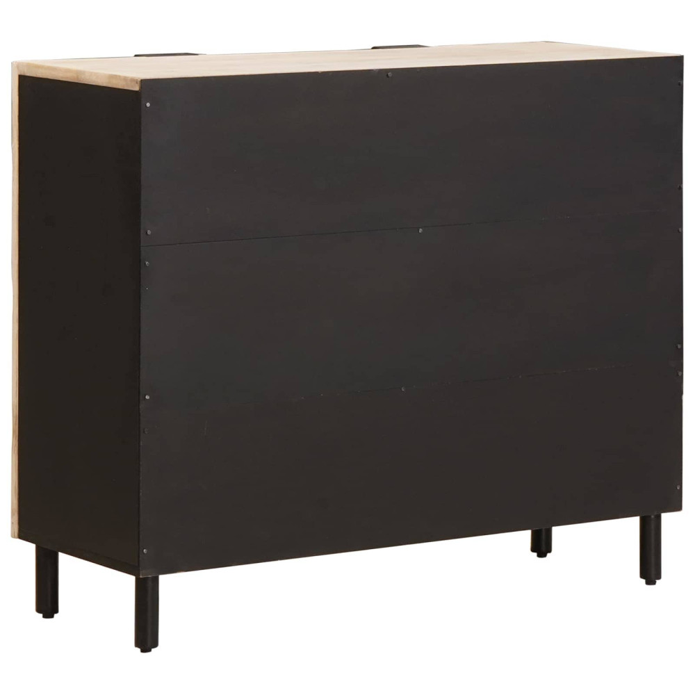Produktbild för Sideboard Vit Tvätt Finish 90 x 33 x 75 cm Massivt mangoträ