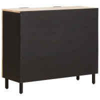 Produktbild för Sideboard Vit Tvätt Finish 90 x 33 x 75 cm Massivt mangoträ