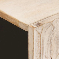 Produktbild för Sideboard Vit Tvätt Finish 90 x 33 x 75 cm Massivt mangoträ