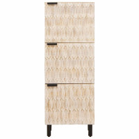 Produktbild för Skåp Vit Tvätt Finish 40 x 33 x 110 cm Massivt mangoträ