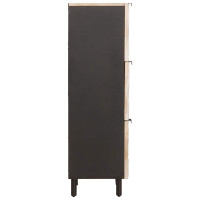 Produktbild för Skåp Vit Tvätt Finish 40 x 33 x 110 cm Massivt mangoträ