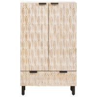 Produktbild för Skåp Vit Tvätt Finish 60 x 33 x 100 cm Massivt mangoträ