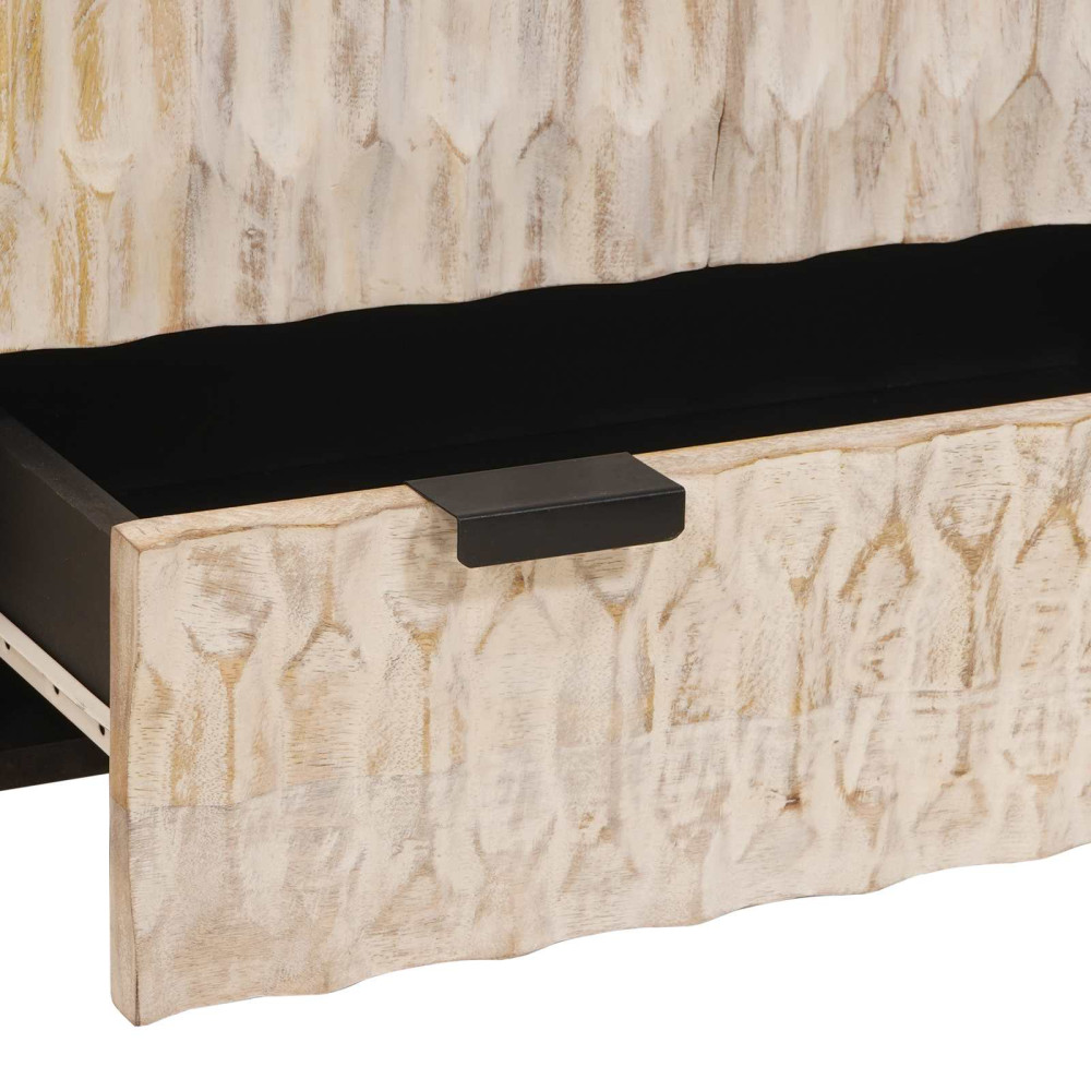Produktbild för Skåp Vit Tvätt Finish 60 x 33 x 100 cm Massivt mangoträ