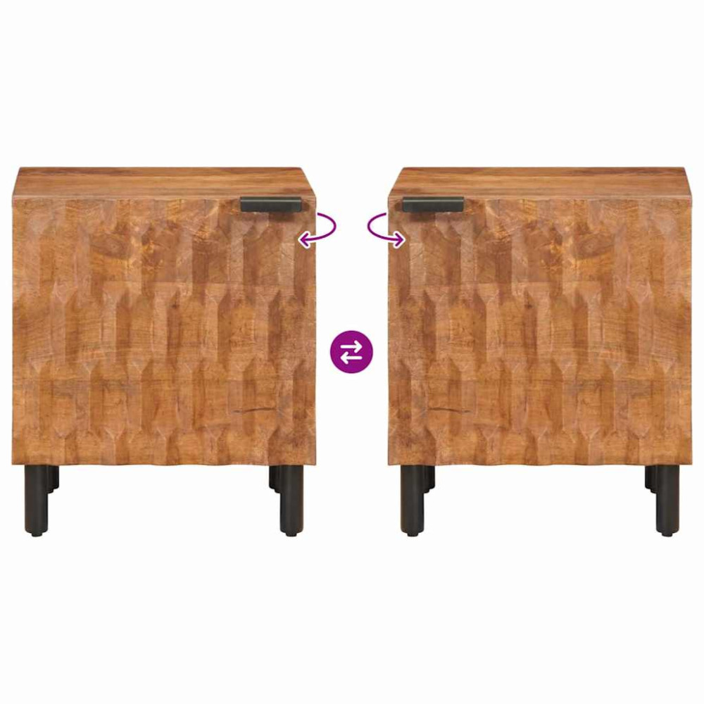 Produktbild för Nattduksbord Brun 40 x 33 x 46 cm Massivt mangoträ