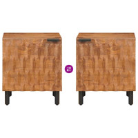 Produktbild för Nattduksbord 2 pcs Brun 40 x 33 x 46 cm Massivt mangoträ