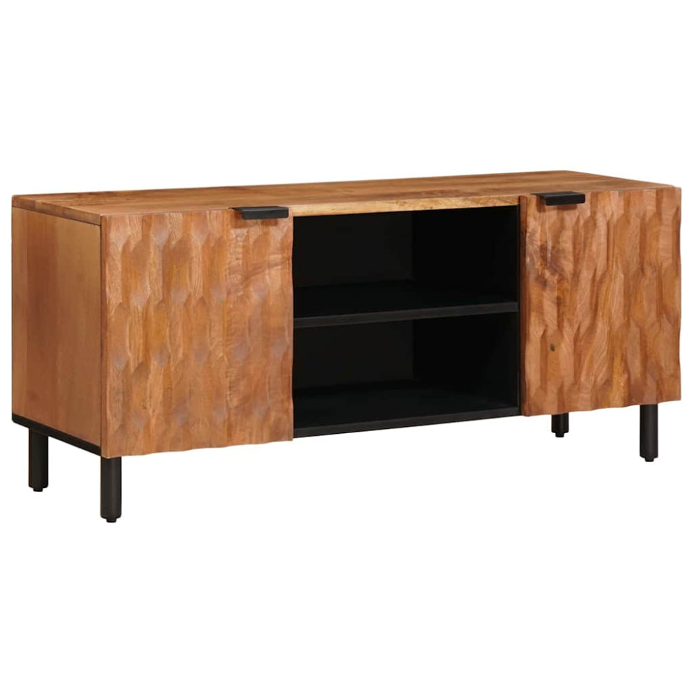 Produktbild för TV-skåp Acacia Brun Finish 105 x 33 x 46 cm Massivt mangoträ