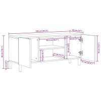 Produktbild för TV-skåp Acacia Brun Finish 105 x 33 x 46 cm Massivt mangoträ