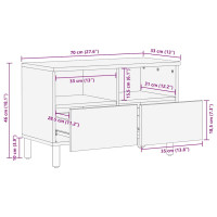 Produktbild för TV-skåp Acacia Brun Finish 70 x 33 x 46 cm Massivt mangoträ