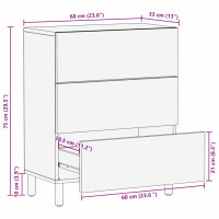 Produktbild för Sideboard Acacia Brun Finish 60 x 33 x 75 cm Massivt mangoträ