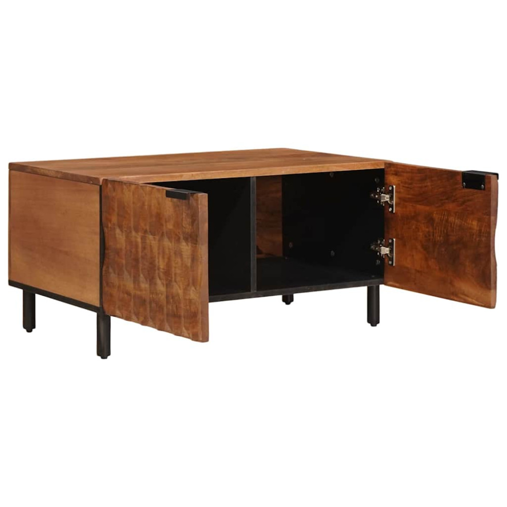 Produktbild för Kaffeebord Brun 80 x 50 x 40 cm Massivt mangoträ