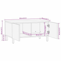 Produktbild för Kaffeebord Brun 80 x 50 x 40 cm Massivt mangoträ