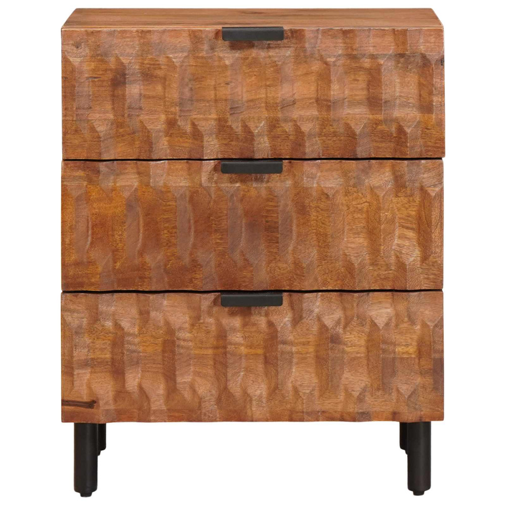 Produktbild för Nattduksbord med låda Brun 50 x 33 x 62 cm Massivt mangoträ
