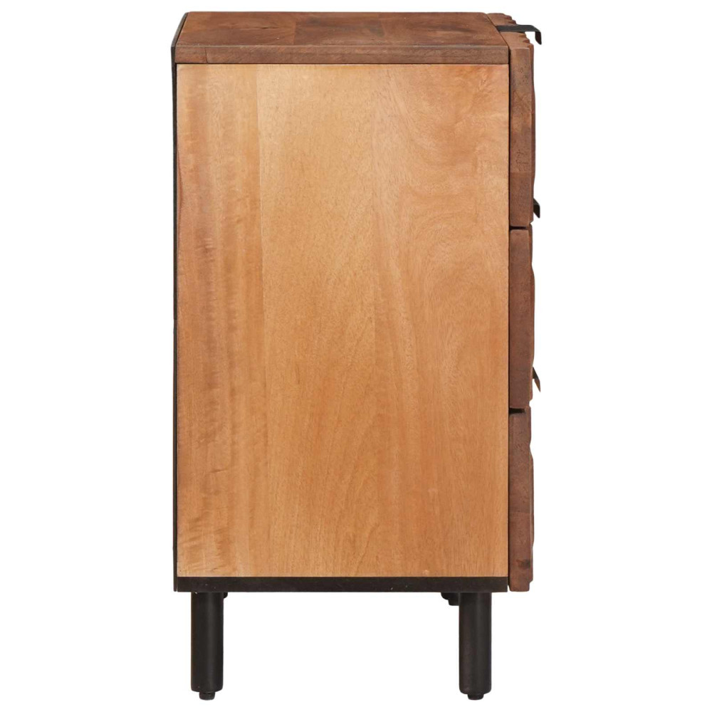 Produktbild för Nattduksbord med låda Brun 50 x 33 x 62 cm Massivt mangoträ