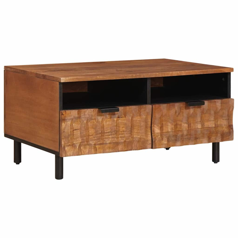 Produktbild för Kaffeebord med låda Brun 80 x 54 x 40 cm Massivt mangoträ
