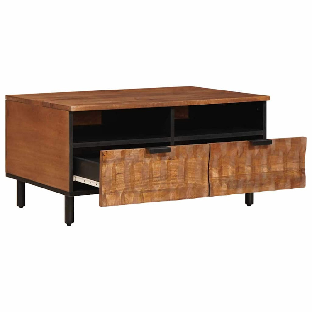 Produktbild för Kaffeebord med låda Brun 80 x 54 x 40 cm Massivt mangoträ