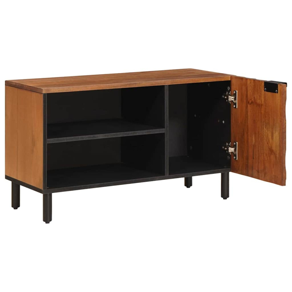 Produktbild för TV-skåp Acacia Brun Finish 80 x 33 x 46 cm Massivt mangoträ