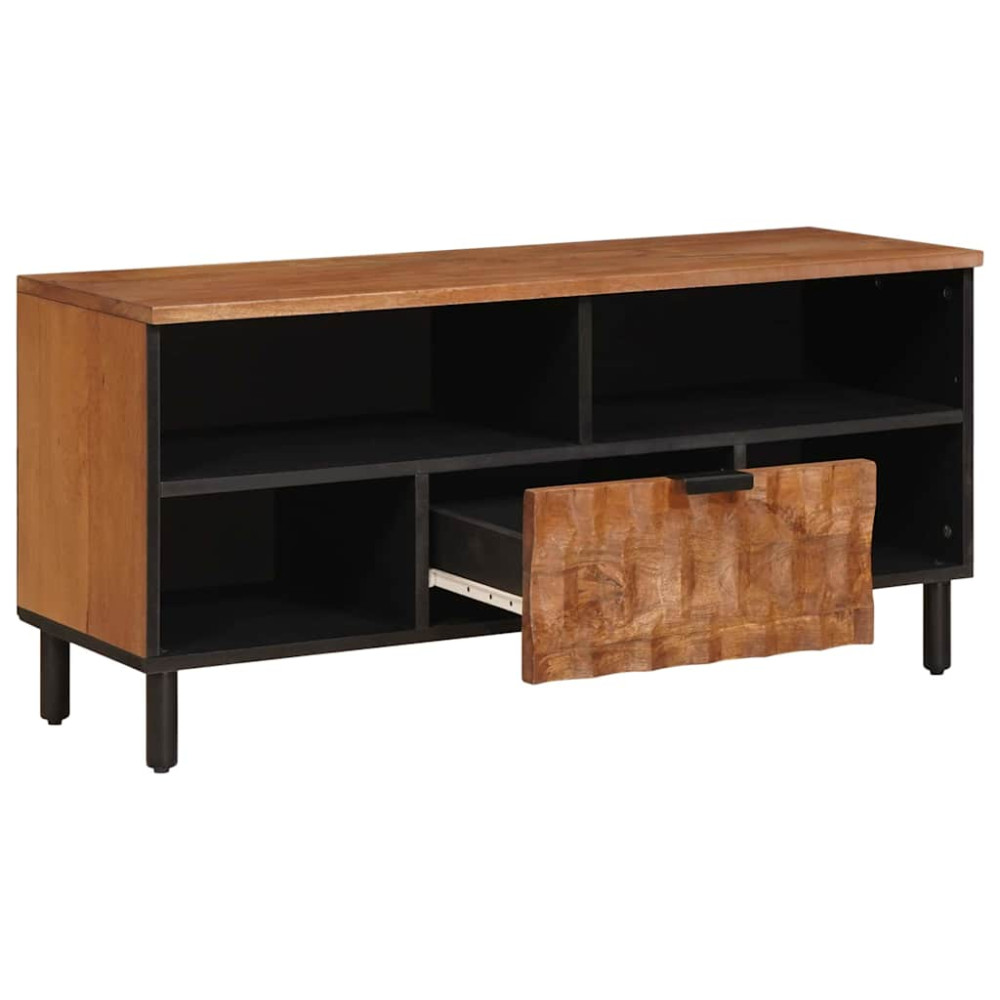 Produktbild för TV-skåp Acacia Brun Finish 100 x 33 x 46 cm Massivt mangoträ