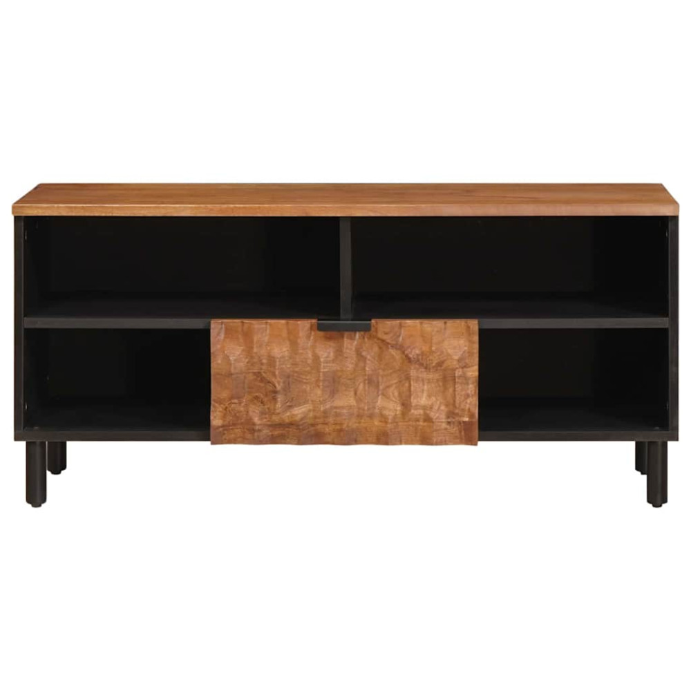 Produktbild för TV-skåp Acacia Brun Finish 100 x 33 x 46 cm Massivt mangoträ