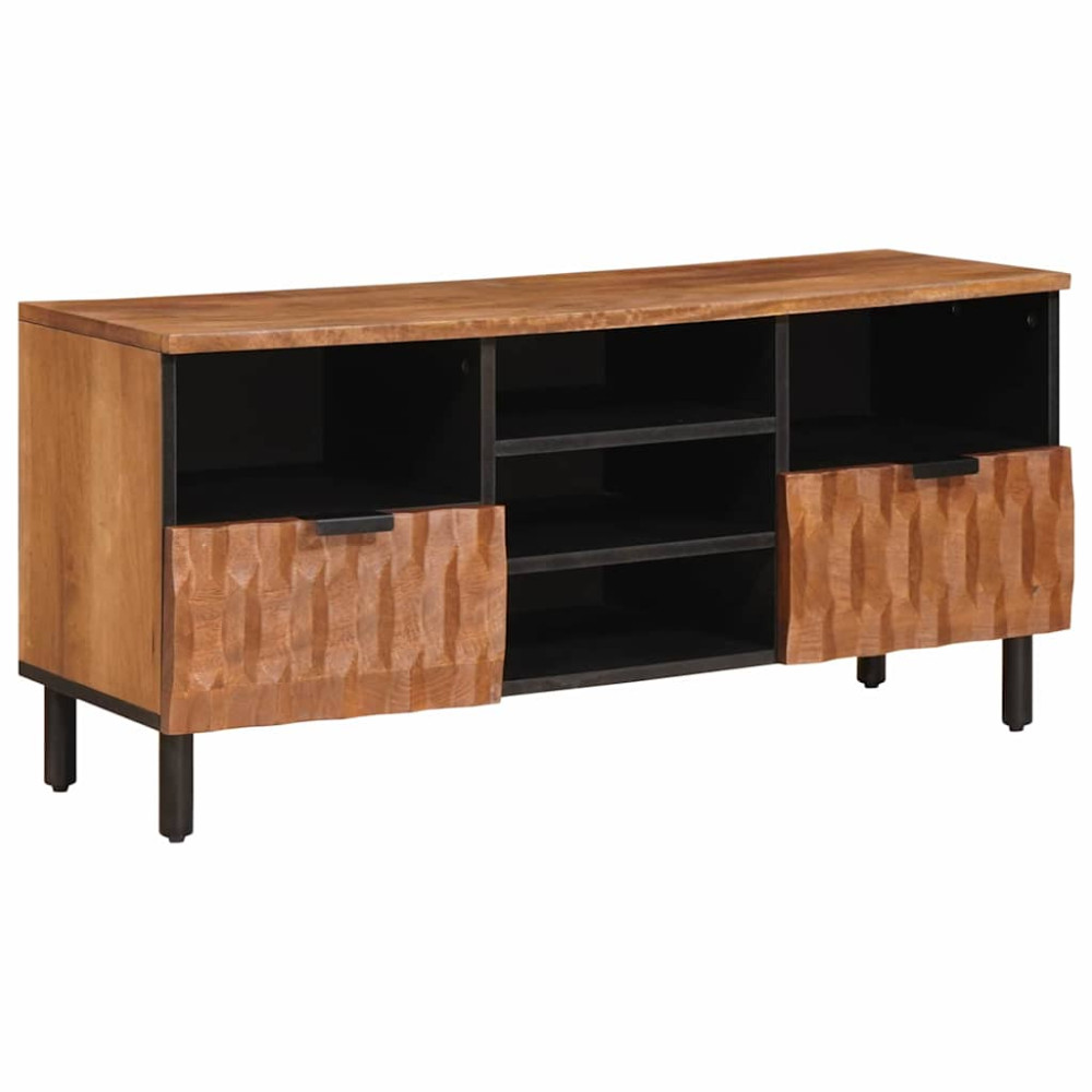 Produktbild för TV-skåp Acacia Brun Finish 100 x 33 x 46 cm Massivt mangoträ