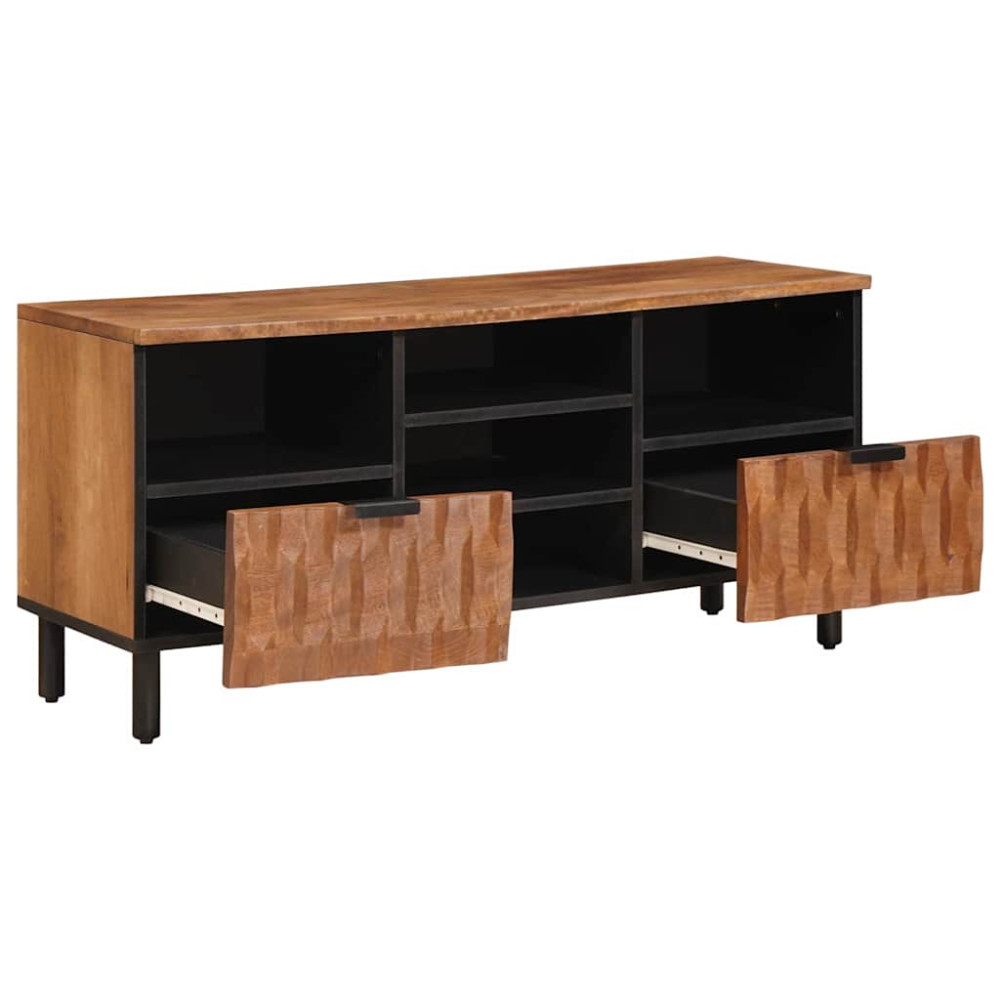 Produktbild för TV-skåp Acacia Brun Finish 100 x 33 x 46 cm Massivt mangoträ