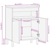 Produktbild för Sideboard Acacia Brun Finish 60 x 33 x 75 cm Massivt mangoträ