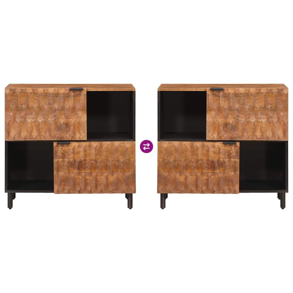 Produktbild för Sideboard Acacia Brun Finish 80 x 33 x 75 cm Massivt mangoträ