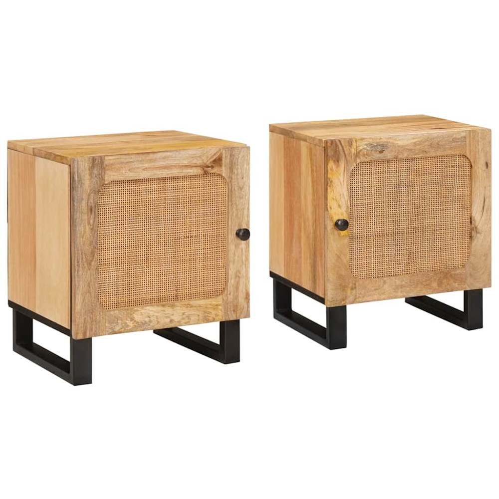 Produktbild för Nattduksbord 2 pcs Naturfärg 40 x 33 x 46 cm