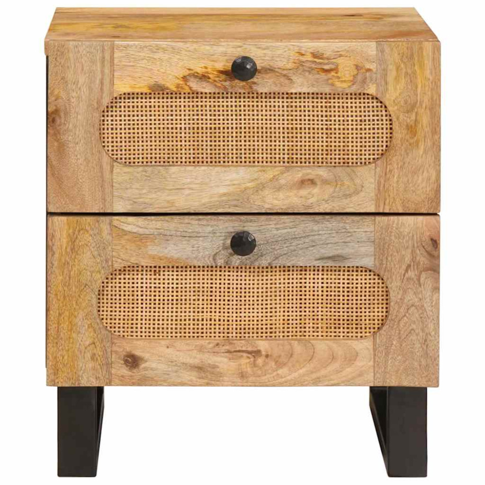 Produktbild för Nattduksbord Naturfärg 40 x 33 x 46 cm Massivt mangoträ
