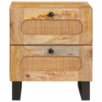 Produktbild för Nattduksbord Naturfärg 40 x 33 x 46 cm Massivt mangoträ