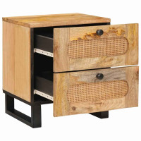 Produktbild för Nattduksbord 2 pcs Naturfärg 40 x 33 x 46 cm Massivt mangoträ