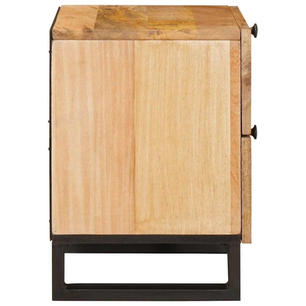 Produktbild för Nattduksbord 2 pcs Naturfärg 40 x 33 x 46 cm Massivt mangoträ
