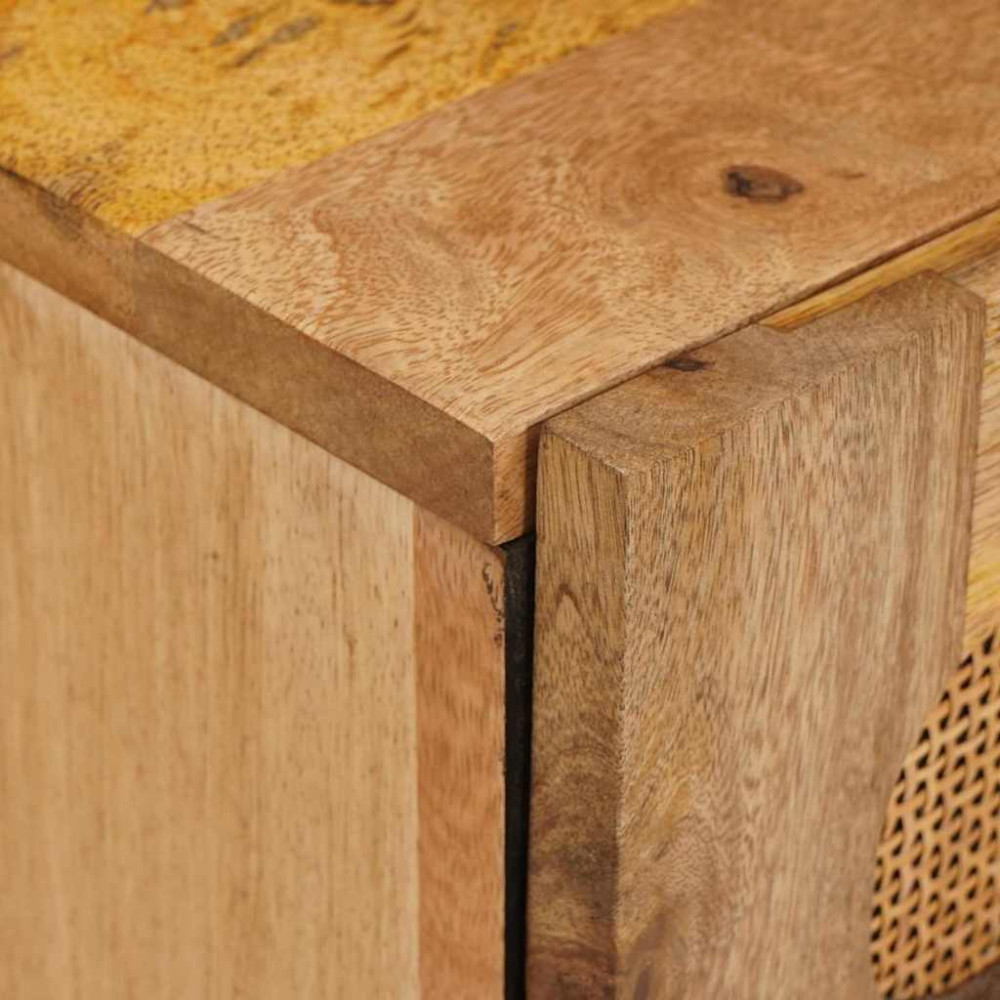 Produktbild för Nattduksbord 2 pcs Naturfärg 40 x 33 x 46 cm Massivt mangoträ