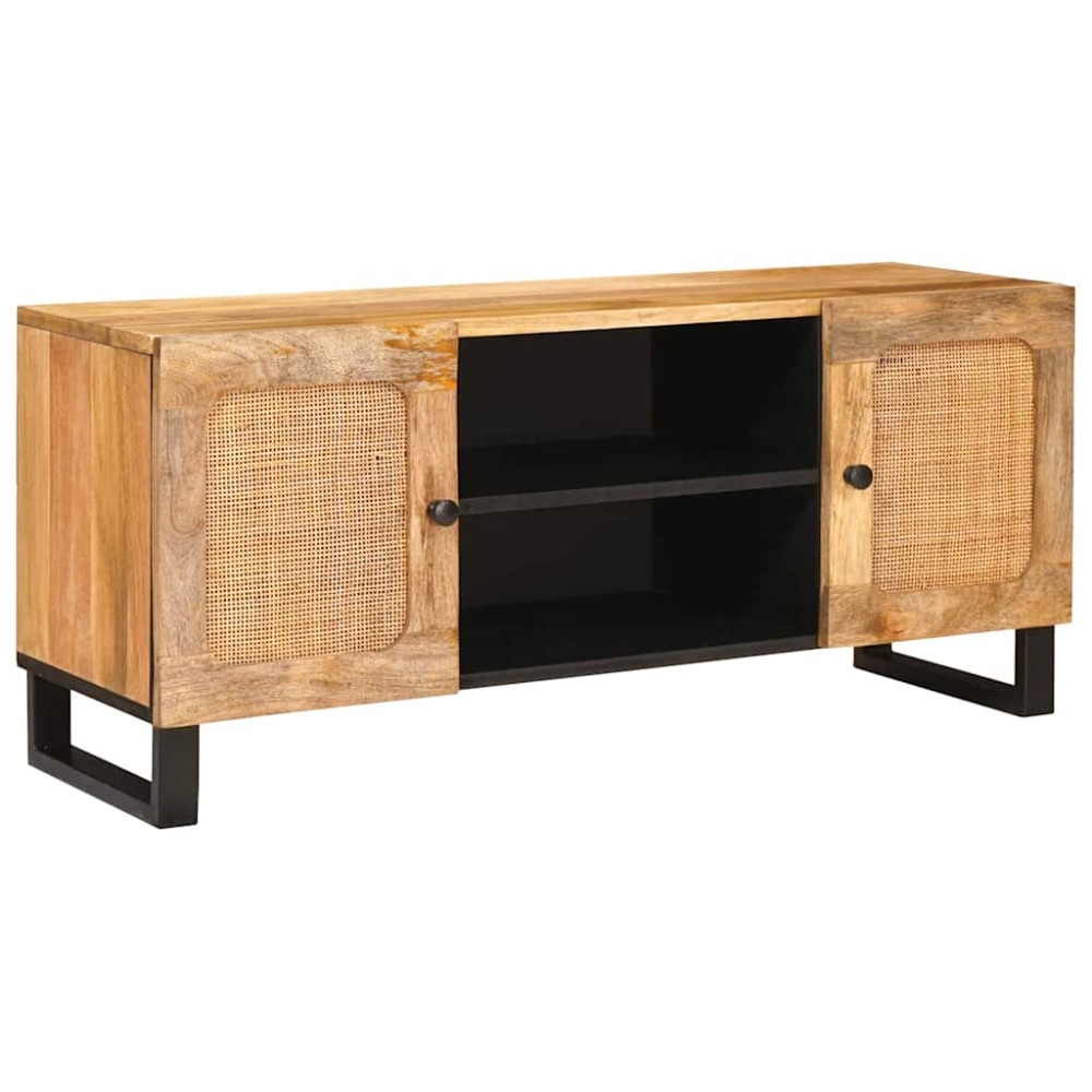 Produktbild för TV-skåp med hylla Brun 105 x 33 x 46 cm Massivt mangoträ