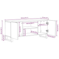Produktbild för TV-skåp med hylla Brun 105 x 33 x 46 cm Massivt mangoträ